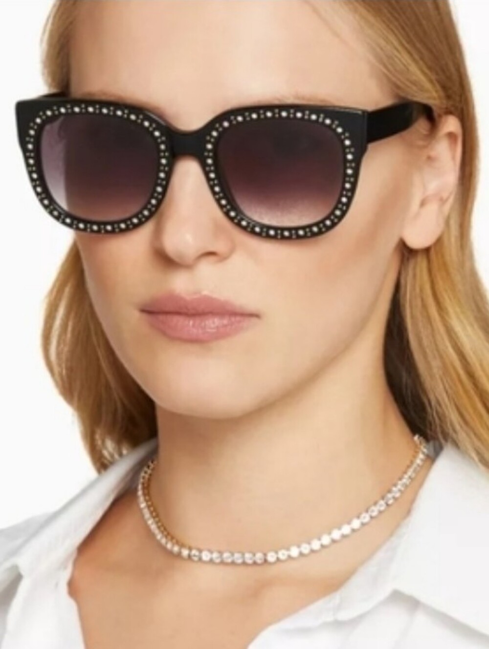 Elton John Legend Black Studded Oversized Sunglasses